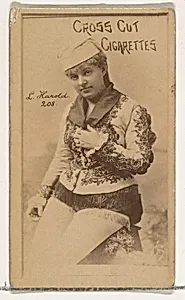 Card Number 208, L. Harold, from the Actors and Actresses series (N145-1) issued by Duke Sons & Co. to promote Cross Cut Cigarettes by W. Duke, Sons & Co.