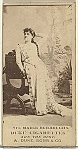 Card Number 213, Marie Burroughs, from the Actors and Actresses series (N145-7) issued by Duke Sons & Co. to promote Duke Cigarettes by W. Duke, Sons & Co.