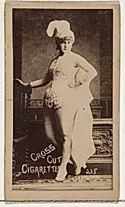 Card Number 215, Sutherland, from the Actors and Actresses series (N145-1) issued by Duke Sons & Co. to promote Cross Cut Cigarettes by W. Duke, Sons & Co.