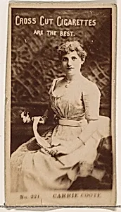 Card Number 221, Carrie Coote, from the Actors and Actresses series (N145-2) issued by Duke Sons & Co. to promote Cross Cut Cigarettes by W. Duke, Sons & Co.