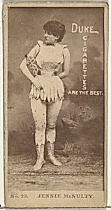 Card Number 23, Jennie McNulty, from the Actors and Actresses series (N145-6) issued by Duke Sons & Co. to promote Duke Cigarettes by W. Duke, Sons & Co.