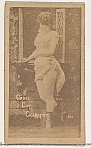 Card Number 231, Miss Hall, from the Actors and Actresses series (N145-1) issued by Duke Sons & Co. to promote Cross Cut Cigarettes by W. Duke, Sons & Co.