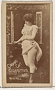 Card Number 231, Miss Hall, from the Actors and Actresses series (N145-1) issued by Duke Sons & Co. to promote Cross Cut Cigarettes by W. Duke, Sons & Co.