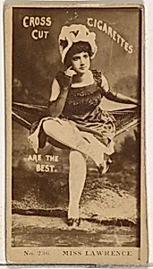 Card Number 236, Miss Lawrence, from the Actors and Actresses series (N145-2) issued by Duke Sons & Co. to promote Cross Cut Cigarettes by W. Duke, Sons & Co.