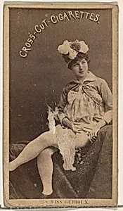 Card Number 238, Miss Gerioux, from the Actors and Actresses series (N145-2) issued by Duke Sons & Co. to promote Cross Cut Cigarettes by W. Duke, Sons & Co.