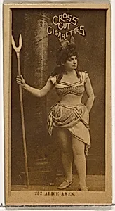 Card Number 252, Alice Ames, from the Actors and Actresses series (N145-2) issued by Duke Sons & Co. to promote Cross Cut Cigarettes by W. Duke, Sons & Co.