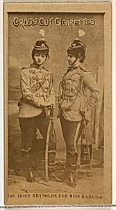 Card Number 256, Alice Reynolds and Miss Harrison, from the Actors and Actresses series (N145-2) issued by Duke Sons & Co. to promote Cross Cut Cigarettes by W. Duke, Sons & Co.