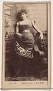 Card Number 26, Lillian Grubb, from the Actors and Actresses series (N145-2) issued by Duke Sons & Co. to promote Cross Cut Cigarettes by W. Duke, Sons & Co.