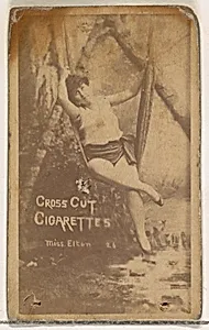 Card Number 26, Miss Elton, from the Actors and Actresses series (N145-1) issued by Duke Sons & Co. to promote Cross Cut Cigarettes by W. Duke, Sons & Co.