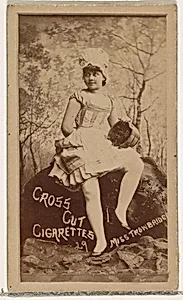 Card Number 29, Miss Trowbridge, from the Actors and Actresses series (N145-1) issued by Duke Sons & Co. to promote Cross Cut Cigarettes by W. Duke, Sons & Co.