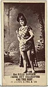 Card Number 324, Billie Barlow, from the Actors and Actresses series (N145-3) issued by Duke Sons & Co. to promote Cross Cut Cigarettes by W. Duke, Sons & Co.