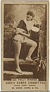 Card Number 328, Polly Winner, from the Actors and Actresses series (N145-5) issued by Duke Sons & Co. to promote Cameo Cigarettes by W. Duke, Sons & Co.