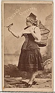 Card Number 33, Vickers, from the Actors and Actresses series (N145-1) issued by Duke Sons & Co. to promote Cross Cut Cigarettes by W. Duke, Sons & Co.