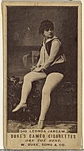 Card Number 340, Leonda Jarcaw, from the Actors and Actresses series (N145-5) issued by Duke Sons & Co. to promote Cameo Cigarettes by W. Duke, Sons & Co.