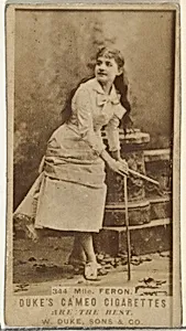 Card Number 344, Mlle. Feron, from the Actors and Actresses series (N145-5) issued by Duke Sons & Co. to promote Cameo Cigarettes by W. Duke, Sons & Co.