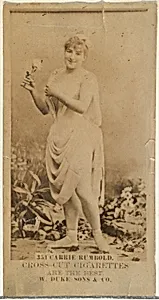 Card Number 351, Carrie Rumbold, from the Actors and Actresses series (N145-3) issued by Duke Sons & Co. to promote Cross Cut Cigarettes by W. Duke, Sons & Co.