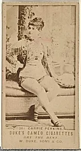Card Number 361, Carrie Perkins, from the Actors and Actresses series (N145-5) issued by Duke Sons & Co. to promote Cameo Cigarettes by W. Duke, Sons & Co.