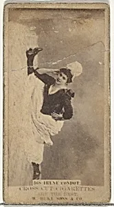 Card Number 368, Irene Condot, from the Actors and Actresses series (N145-3) issued by Duke Sons & Co. to promote Cross Cut Cigarettes by W. Duke, Sons & Co.