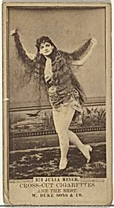 Card Number 373, Julia Miner, from the Actors and Actresses series (N145-3) issued by Duke Sons & Co. to promote Cross Cut Cigarettes by W. Duke, Sons & Co.
