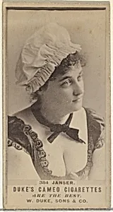 Card Number 384, Miss Janser, from the Actors and Actresses series (N145-5) issued by Duke Sons & Co. to promote Cameo Cigarettes by W. Duke, Sons & Co.