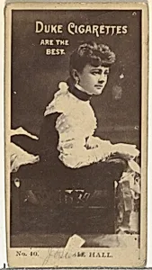 Card Number 40, Miss Hall, from the Actors and Actresses series (N145-6) issued by Duke Sons & Co. to promote Duke Cigarettes by W. Duke, Sons & Co.
