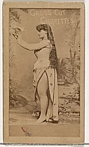 Card Number 43, Bella Urhar, from the Actors and Actresses series (N145-1) issued by Duke Sons & Co. to promote Cross Cut Cigarettes by W. Duke, Sons & Co.