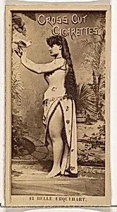 Card Number 43, Belle Urquehart, from the Actors and Actresses series (N145-2) issued by Duke Sons & Co. to promote Cross Cut Cigarettes by W. Duke, Sons & Co.