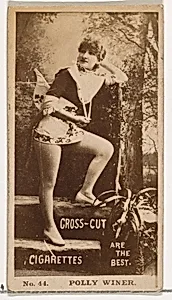 Card Number 44, Polly Winer, from the Actors and Actresses series (N145-2) issued by Duke Sons & Co. to promote Cross Cut Cigarettes by W. Duke, Sons & Co.