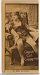 Card Number 45, Miss Randall, from the Actors and Actresses series (N145-2) issued by Duke Sons & Co. to promote Cross Cut Cigarettes by W. Duke, Sons & Co.