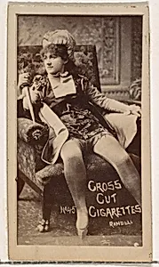 Card Number 45, Randall, from the Actors and Actresses series (N145-1) issued by Duke Sons & Co. to promote Cross Cut Cigarettes by W. Duke, Sons & Co.