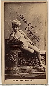 Card Number 46, Jennie McNulty, from the Actors and Actresses series (N145-2) issued by Duke Sons & Co. to promote Cross Cut Cigarettes by W. Duke, Sons & Co.