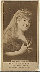 Card Number 536, Miss Adam, from the Actors and Actresses series (N145-7) issued by Duke Sons & Co. to promote Duke Cigarettes by W. Duke, Sons & Co.