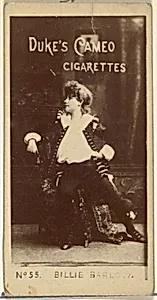 Card Number 55, Billie Barlow, from the Actors and Actresses series (N145-4) issued by Duke Sons & Co. to promote Cameo Cigarettes by W. Duke, Sons & Co.