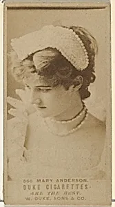 Card Number 566, Mary Anderson, from the Actors and Actresses series (N145-7) issued by Duke Sons & Co. to promote Duke Cigarettes by W. Duke, Sons & Co.