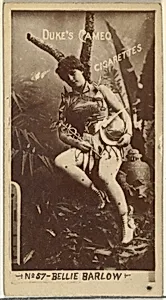 Card Number 57, Billie Barlow, from the Actors and Actresses series (N145-4) issued by Duke Sons & Co. to promote Cameo Cigarettes by W. Duke, Sons & Co.
