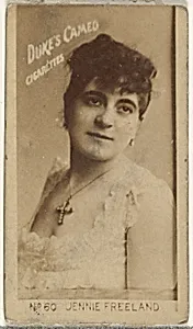 Card Number 60, Jennie Freeland, from the Actors and Actresses series (N145-4) issued by Duke Sons & Co. to promote Cameo Cigarettes by W. Duke, Sons & Co.