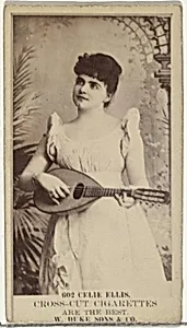 Card Number 602, Celia Ellis, from the Actors and Actresses series (N145-3) issued by Duke Sons & Co. to promote Cross Cut Cigarettes by W. Duke, Sons & Co.