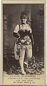 Card Number 616, Eliza Weathersby, from the Actors and Actresses series (N145-3) issued by Duke Sons & Co. to promote Cross Cut Cigarettes by W. Duke, Sons & Co.