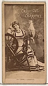 Card Number 68, Emma Abbott, from the Actors and Actresses series (N145-2) issued by Duke Sons & Co. to promote Cross Cut Cigarettes by W. Duke, Sons & Co.
