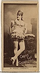 Card Number 70, Nellie Larkelle, from the Actors and Actresses series (N145-2) issued by Duke Sons & Co. to promote Cross Cut Cigarettes by W. Duke, Sons & Co.