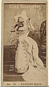 Card Number 70, Pauline Hall, from the Actors and Actresses series (N145-6) issued by Duke Sons & Co. to promote Duke Cigarettes by W. Duke, Sons & Co.
