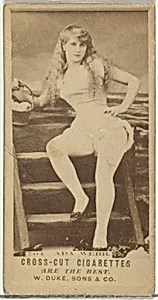 Card Number 701, Miss Ada Webb, from the Actors and Actresses series (N145-3) issued by Duke Sons & Co. to promote Cross Cut Cigarettes by W. Duke, Sons & Co.