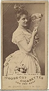 Card Number 701, Mme. De Marey, from the Actors and Actresses series (N145-3) issued by Duke Sons & Co. to promote Cross Cut Cigarettes by W. Duke, Sons & Co.