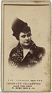 Card Number 715, Cecilia Bouffi, from the Actors and Actresses series (N145-3) issued by Duke Sons & Co. to promote Cross Cut Cigarettes by W. Duke, Sons & Co.