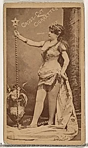 Card Number 75, Gerade, from the Actors and Actresses series (N145-1) issued by Duke Sons & Co. to promote Cross Cut Cigarettes by W. Duke, Sons & Co.