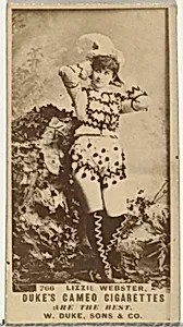 Card Number 766, Lizzie Webster, from the Actors and Actresses series (N145-5) issued by Duke Sons & Co. to promote Cameo Cigarettes by W. Duke, Sons & Co.