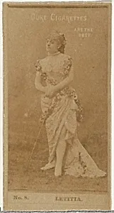 Card Number 8, Letitia, from the Actors and Actresses series (N145-6) issued by Duke Sons & Co. to promote Duke Cigarettes by W. Duke, Sons & Co.