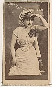 Card Number 81, Sadie Martinot, from the Actors and Actresses series (N145-1) issued by Duke Sons & Co. to promote Cross Cut Cigarettes by W. Duke, Sons & Co.
