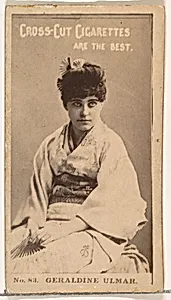 Card Number 83, Geraldine Ulmer, from the Actors and Actresses series (N145-2) issued by Duke Sons & Co. to promote Cross Cut Cigarettes by W. Duke, Sons & Co.