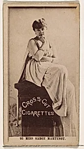 Card Number 93, Miss Sadie Martinot, from the Actors and Actresses series (N145-2) issued by Duke Sons & Co. to promote Cross Cut Cigarettes by W. Duke, Sons & Co.